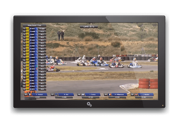 With Apex Timing Live Graphics, view live videos of your go-kart races. Discover the karting software for complete management of your leisure center.